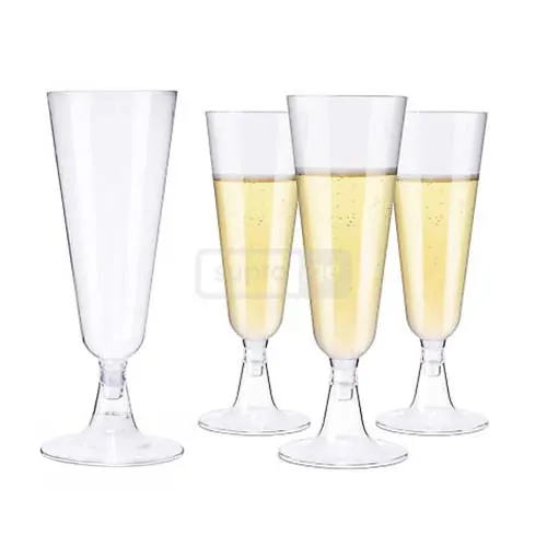 ერთჯერადი მყარი პლასტმასის შამპანიურის ჭიქა 120მლ 1*6ც